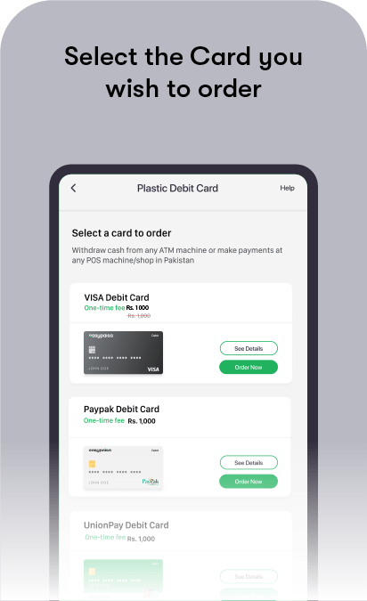 Order Your All New Easypaisa Visa Debit Card Via Easypaisa App